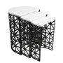 Hanah Home Juego de Mesas Nido Stil Metal Ferforje - Blanco y Negro